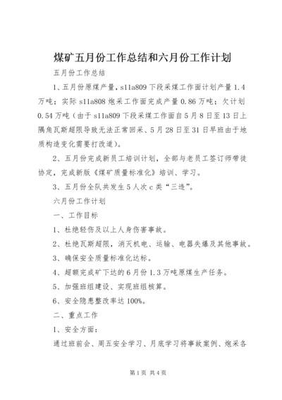 煤矿五月份工作总结和六月份工作计划.docx