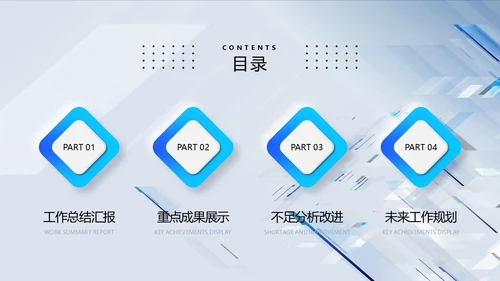 微粒体立体形状渐变空间感工作总结通用PPT模版