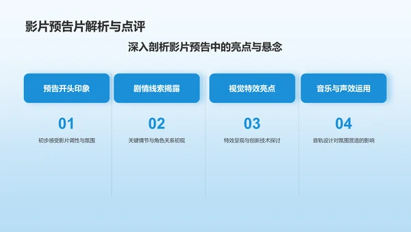 蓝色渐变电影介绍PPT模板