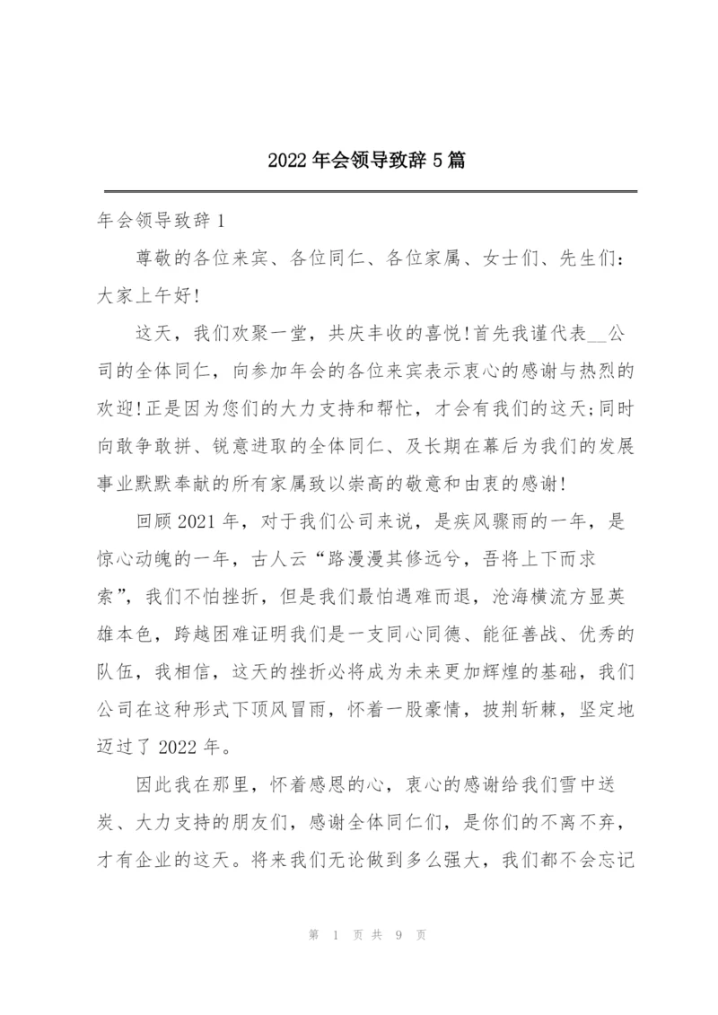 2022年会领导致辞5篇.docx