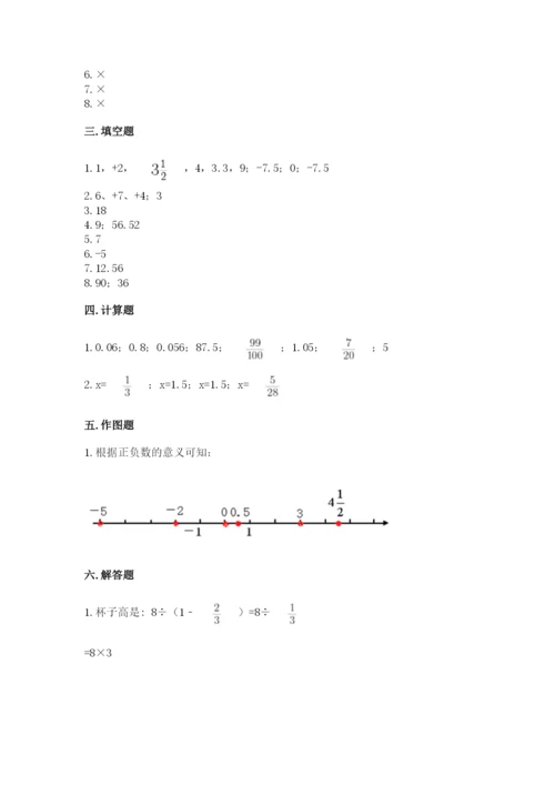 冀教版小学六年级下册数学期末综合素养测试卷附完整答案【精选题】.docx