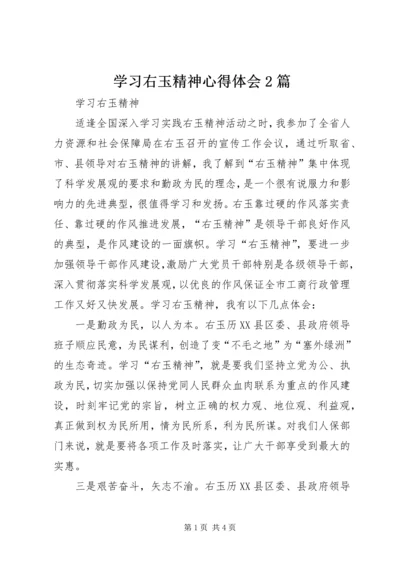 学习右玉精神心得体会2篇 (2).docx