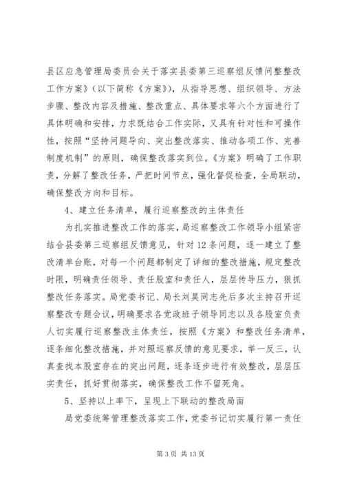 县应急管理局委员会关于巡察反馈意见整改情况的报告.docx