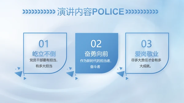 蓝色司法公安警察年年终总结PPT