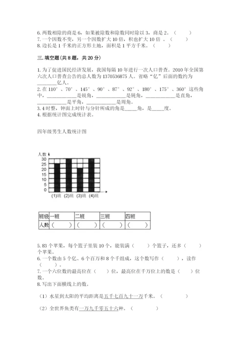 人教版四年级上册数学期末测试卷含答案【典型题】.docx