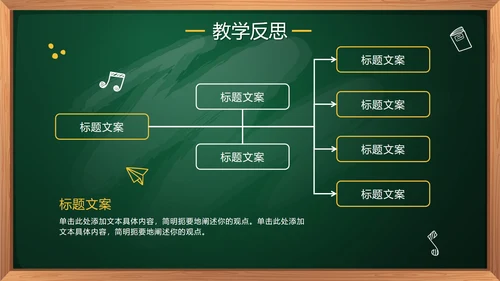 绿色卡通手绘黑板教学数学说课PPT模板