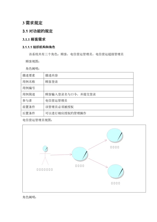 电信资费基础管理系统软件需求分析报告.docx