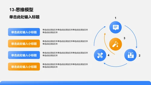 蓝色渐变风思维模型PPT模板