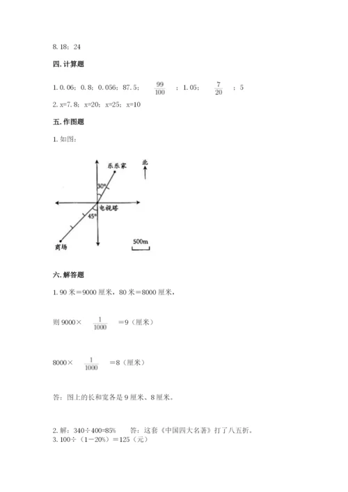 盘山县六年级下册数学期末测试卷完整参考答案.docx