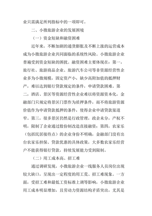 小微旅游企业的发展困境及应对策略
