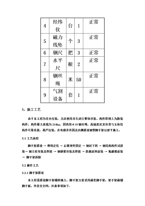 钢结构电梯井道施工方案