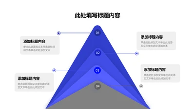 关系页-蓝色商务风4项三角形矩阵图示
