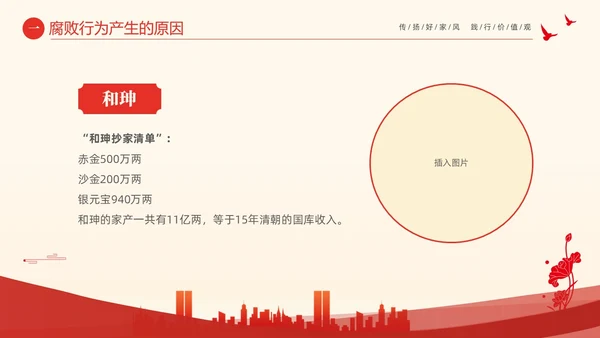 红色大气简约家庭助廉廉洁文化进家庭清廉治家PPT