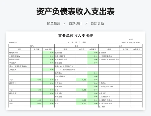 资产负债表收入支出表