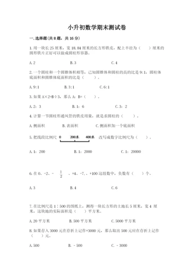 小升初数学期末测试卷含完整答案（必刷）.docx