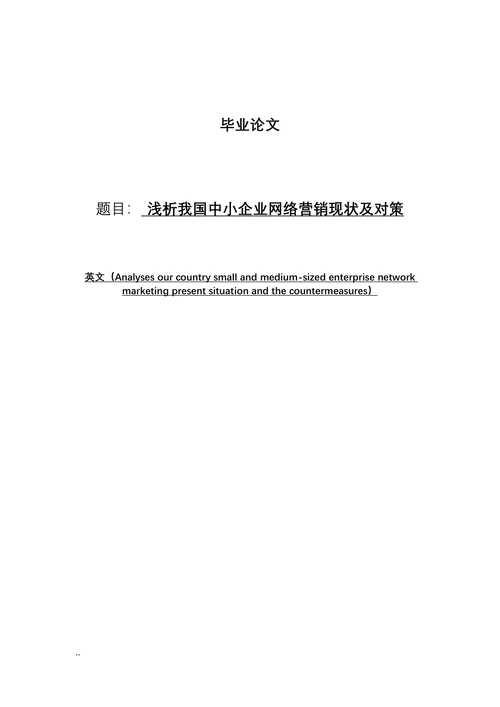 浅析我国中小企业网络营销现状及对策