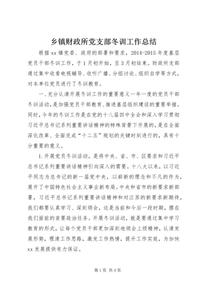 乡镇财政所党支部冬训工作总结.docx