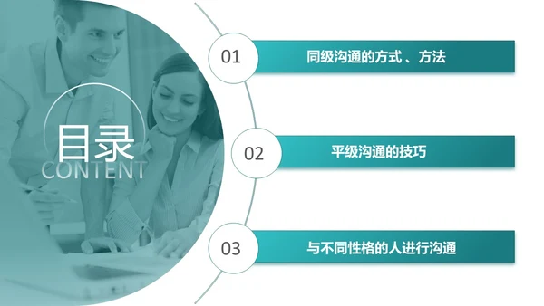 深青色简约商务风员工学生平级沟通培训PPT