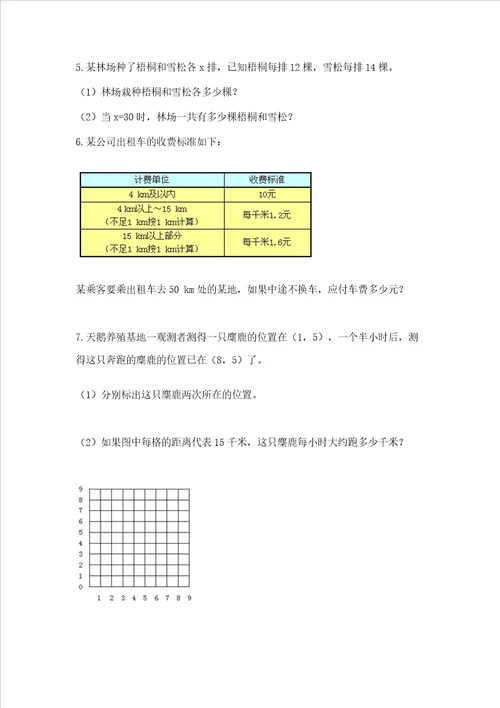 小学五年级数学应用题大全附答案巩固