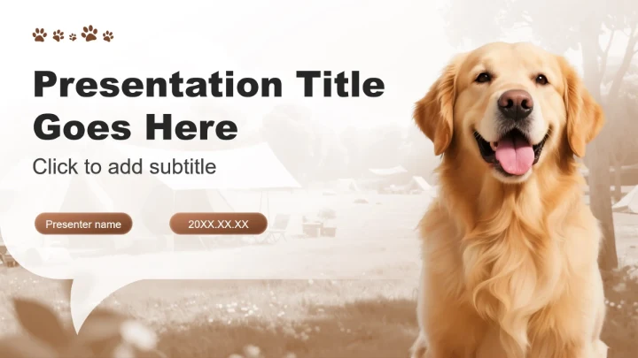 棕色商务风宠物市场调研报告分析PPT主题模板