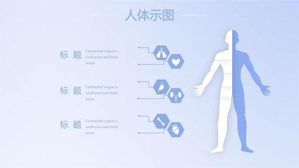 蓝色简约人体扫描医院医疗医学影像动态PPT模板