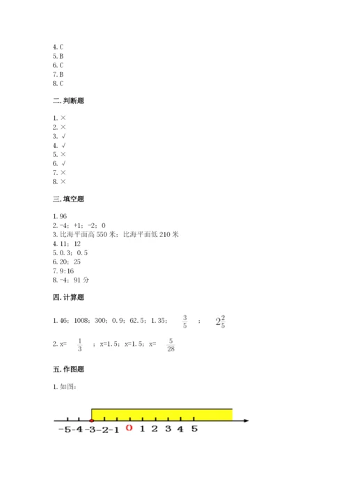 人教版六年级下册数学期末测试卷附答案（轻巧夺冠）.docx