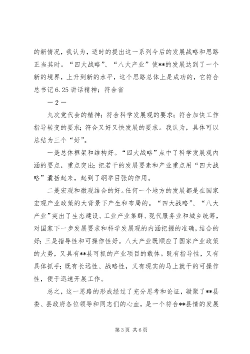 在全县经济社会发展研讨会上的发言.docx