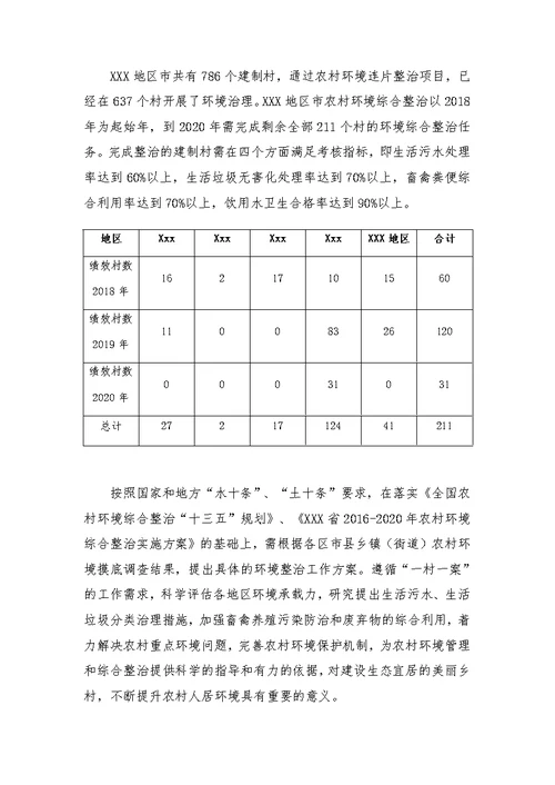 农村生活污水环境综合整治方案