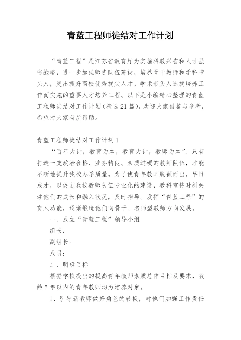 青蓝工程师徒结对工作计划.docx