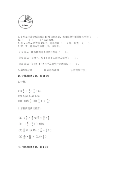 小学六年级上册数学期末测试卷附参考答案【达标题】.docx