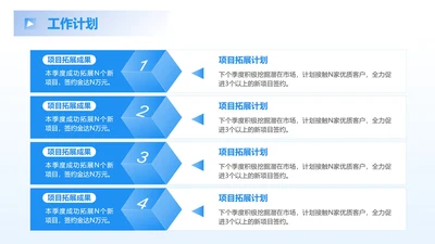 蓝色简约风工作计划PPT单页
