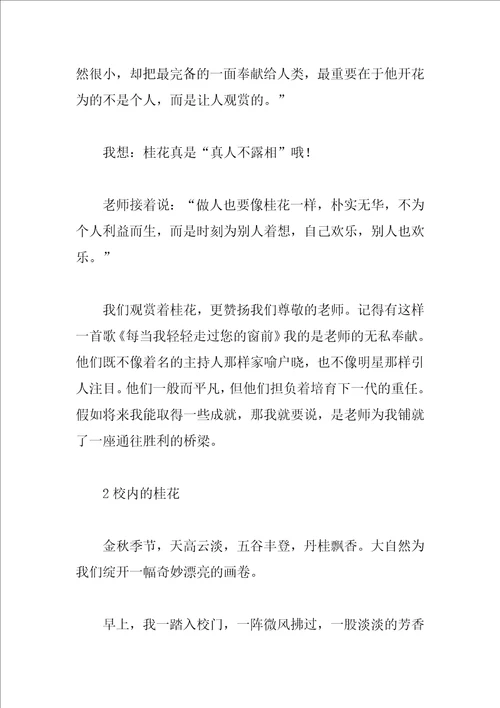 描绘桂花的作文