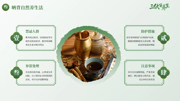 绿色古风三伏天养生健康指南PPT模板