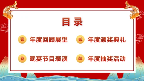 鱼跃龙门新年年会活动PPT模板