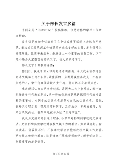 关于部长发言多篇.docx