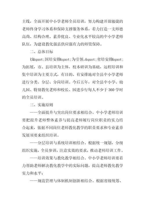 教师培训方案通用5篇1