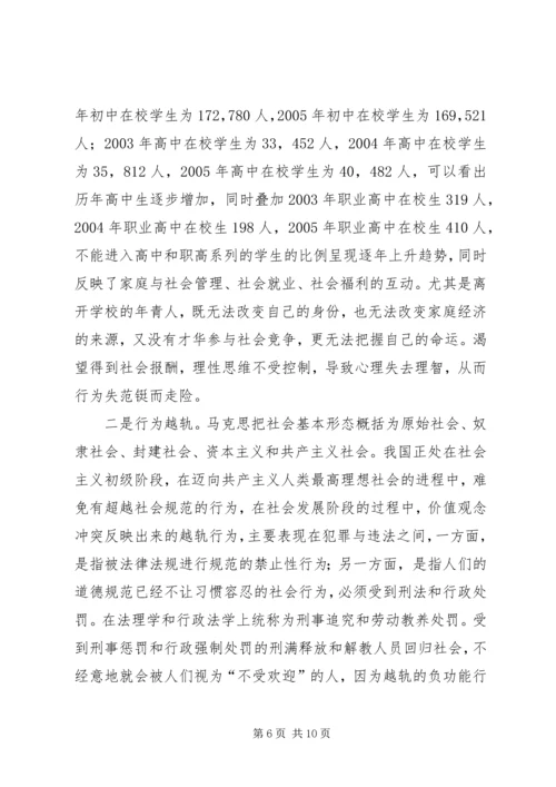 对市社会流动人口、刑释解教人员、社会闲散青少年的调研报告.docx