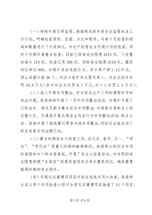 乡镇安监局上半年依法治理工作总结.docx