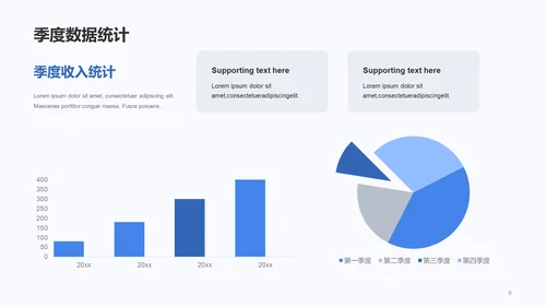 蓝色插画季度财务分析报告PPT模板
