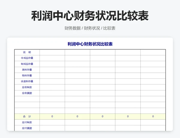利润中心内部往来利息表