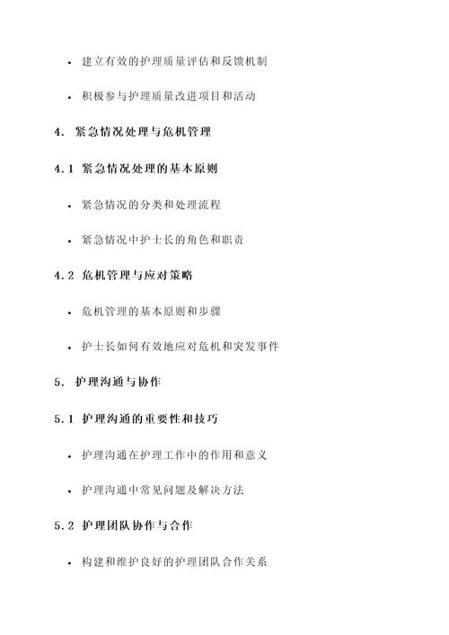 新护士长岗前培训方案