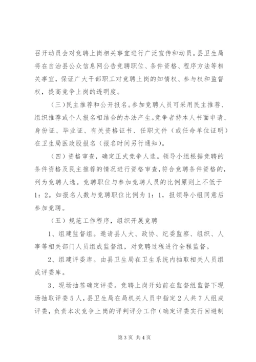医疗卫生单位负责人竞聘上岗工作方案.docx