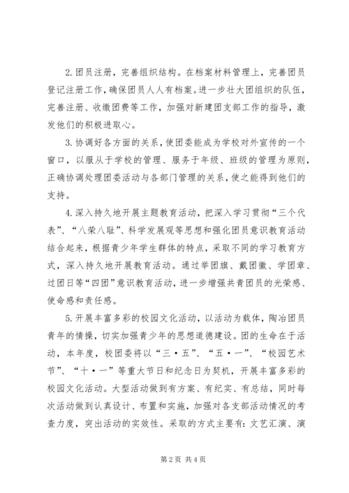 校团委工作计划.docx