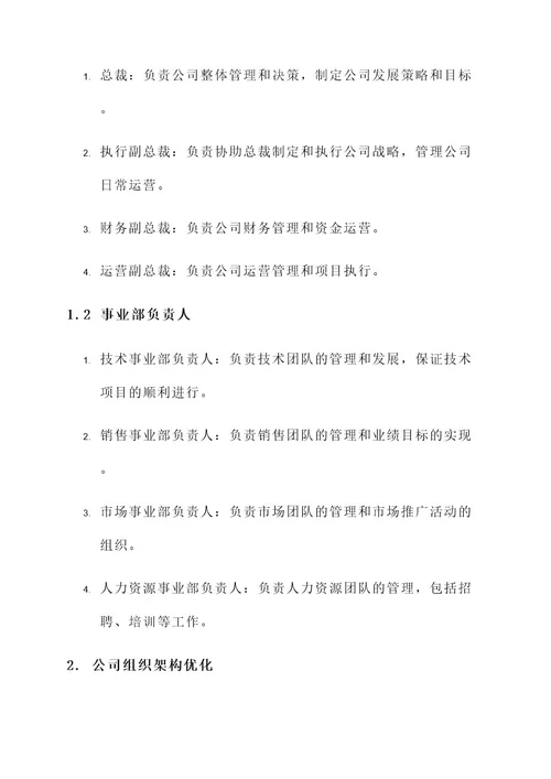 公司班子职数配置方案