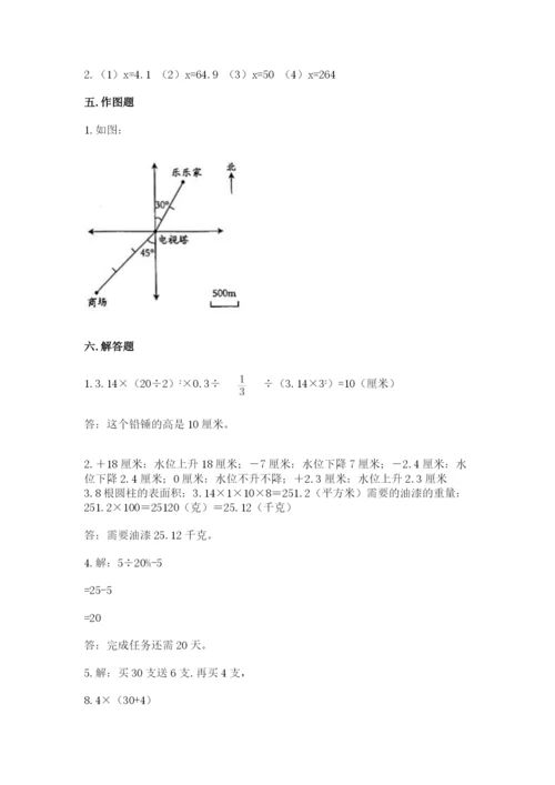 小学六年级下册数学期末卷附答案（培优a卷）.docx