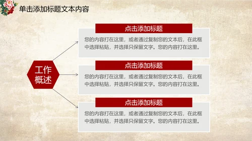 古色古香中国风古典牡丹花PPT模板