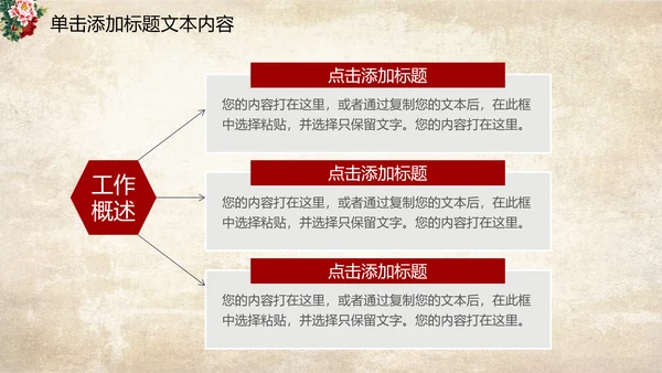 古色古香中国风古典牡丹花PPT模板