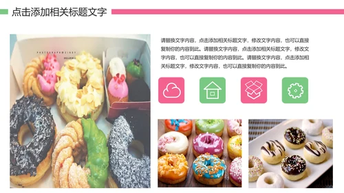 甜甜圈美食甜点下午茶动态PPT模板