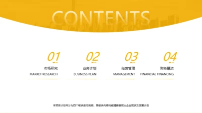 目录页-金融行业商业计划书