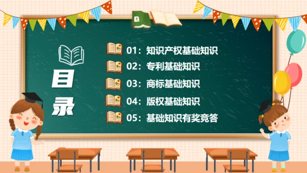 知识产权进校园小学生知识产权科普通用PPT模板